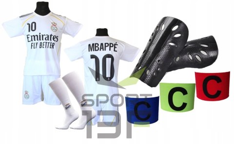 MBAPPE biały komplet strój piłkarski + getry + dodatki - OO