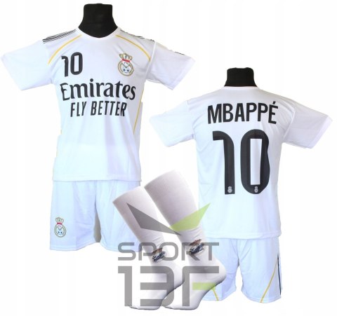 MBAPPE biały komplet strój piłkarski + getry + dodatki - OO