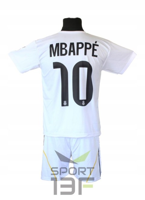 Strój Piłkarski MBAPPE biały koszulka spodenki getry + opaska - r.