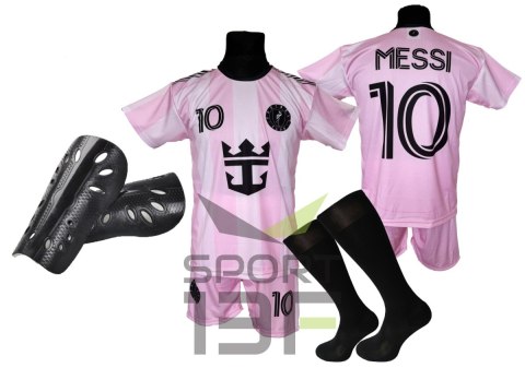 Strój Piłkarski MESSI koszulka spodenki getry + ochraniacze